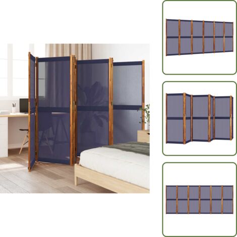 Biombo interior - vidaXL Biombo divisor de 6 paneles azul oscuro 420x180 cm - Biombo decorativo
