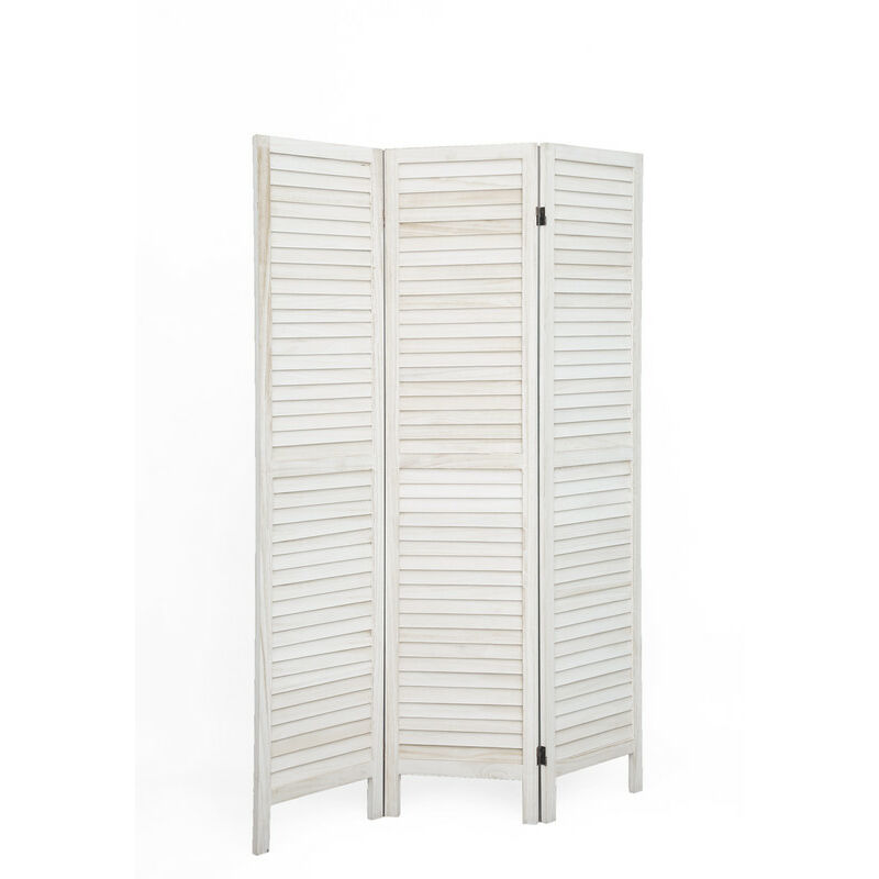 

Biombo mampara de separación en madera de pino, diseño PROVENZA blanco, Herdasa - Blanco