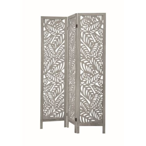 Biombo mampara de separación en madera de pino, diseño NIZA Gris.