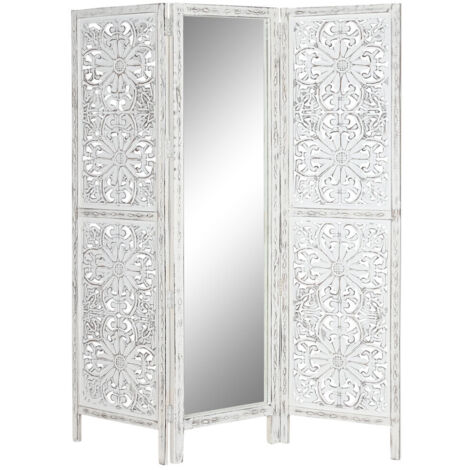 Biombo Mango Espejo 150X2X180 Decape Blanco