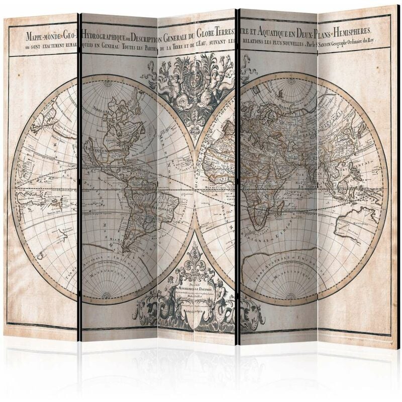 

Biombo - Mappe-Monde Geo-Hydrographique [Room Dividers] Medidas 225X172