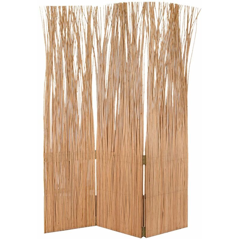 

Biombo Mimbre Natural de 3 paneles, Dim : A120 x P3 x A170 cm