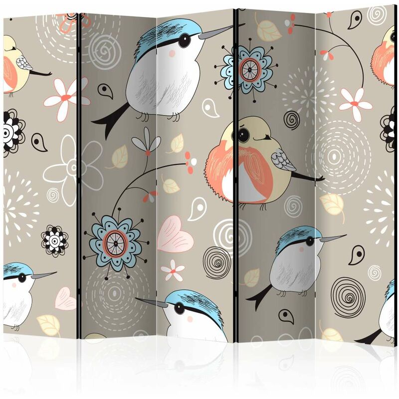 

Biombo - Natural pattern with birds II [Room Dividers] Medidas 225X172