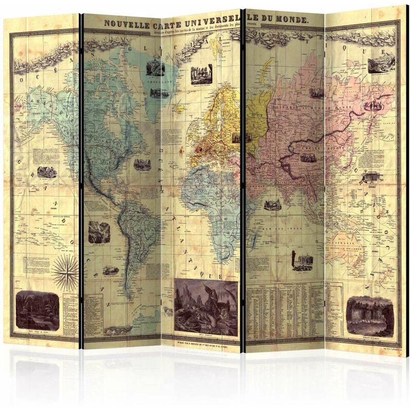 

Biombo - Nouvelle Carte Du Monde [Room Dividers] Medidas 225X172