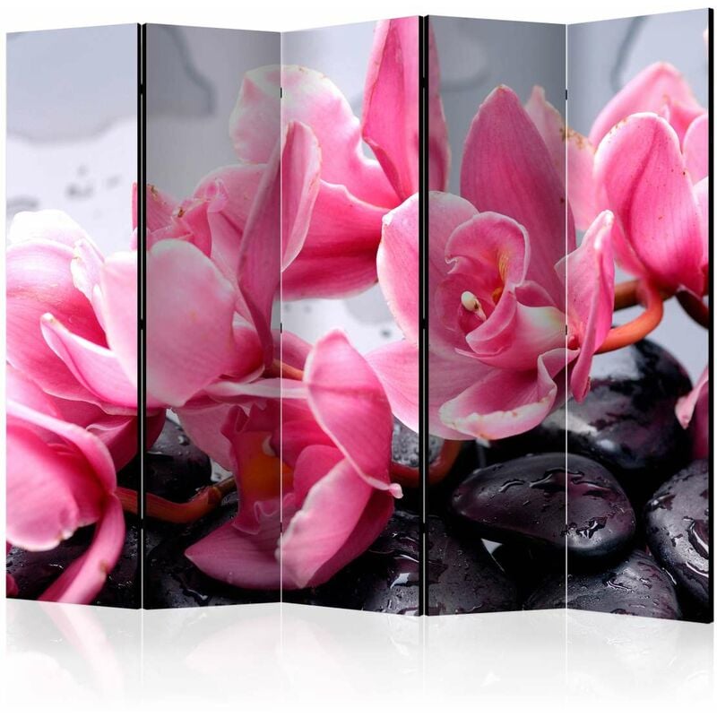 

Biombo - Orchid flowers with zen stones II [Room Dividers] Medidas 225X172