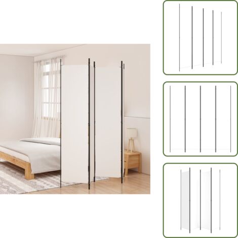Biombo para dormitorio - vidaXL Biombo divisor de 4 paneles de tela blanco 200x220 cm - Biombo para salón