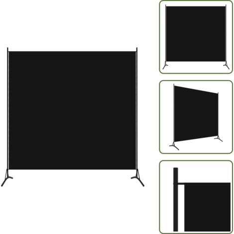 Biombo para salón - vidaXL Biombo de tela negro 175x180 cm - Biombo para oficina