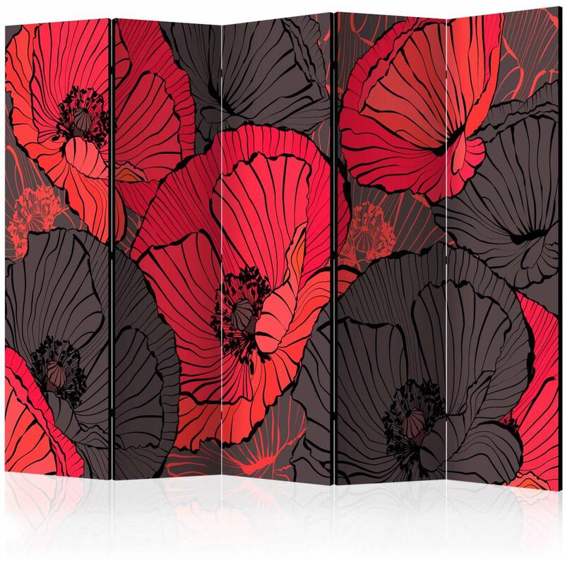 

Biombo - Pleated poppies II [Room Dividers] Medidas 225X172