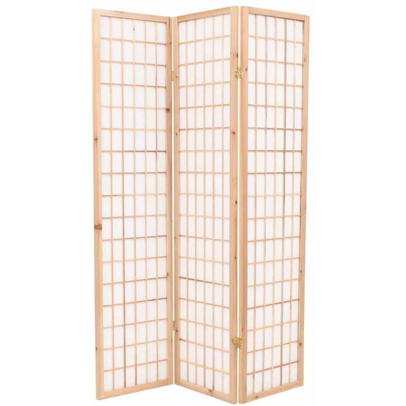 

Biombo plegable 3 paneles estilo japonés 120x170 cm natural