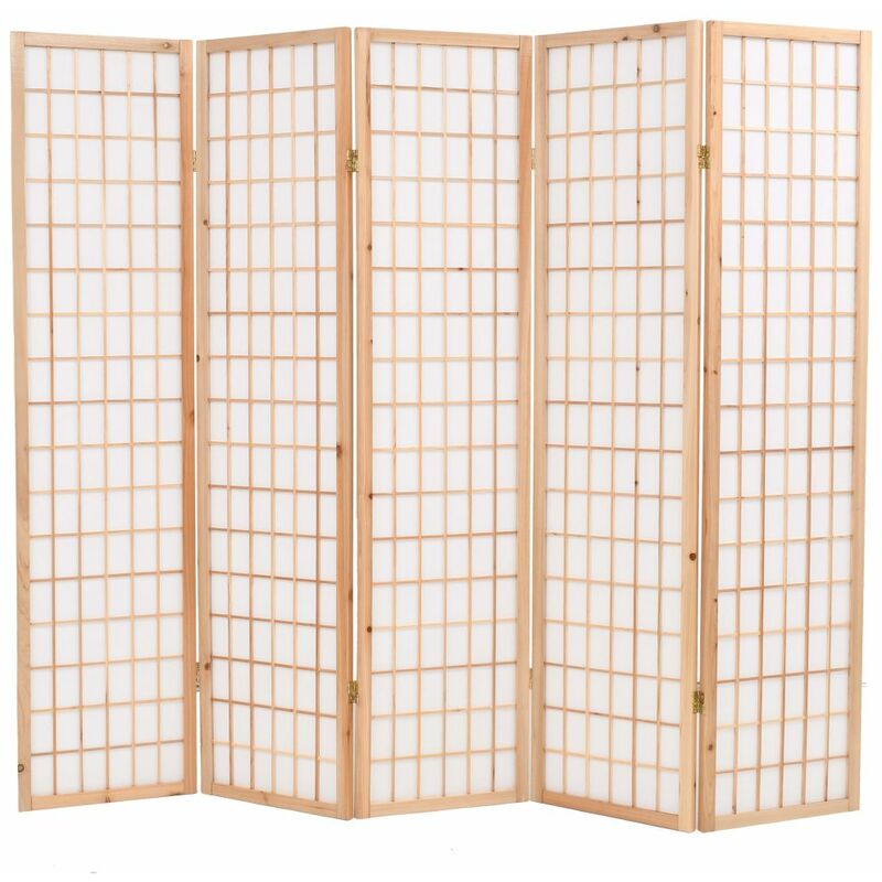 

Biombo plegable 5 paneles estilo japones 200x170 cm natural