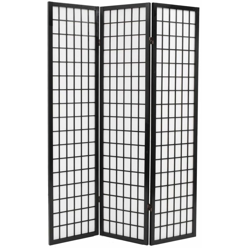 

Happyshopping - Biombo plegable con 3 paneles estilo japones 120x170 cm negro