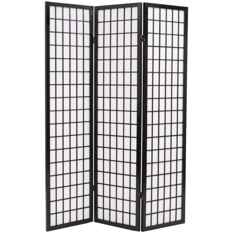 

Biombo Plegable Estilo Japonés con 3 Paneles 120x170 cm Negro - Negro - Vidaxl
