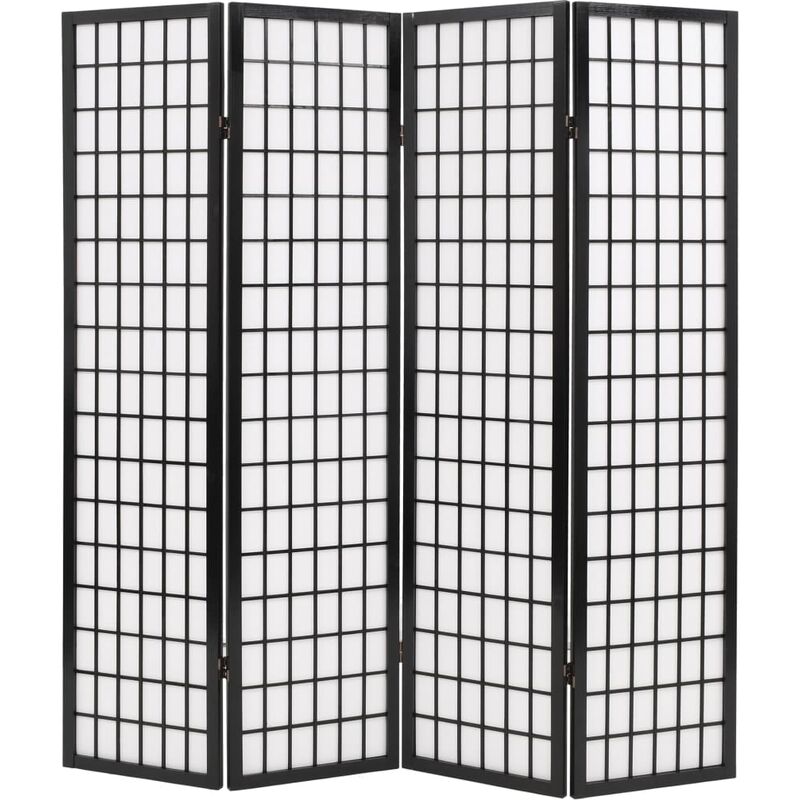 

Biombo Plegable Estilo Japonés con 4 Paneles 160x170 cm Negro - Negro - Vidaxl