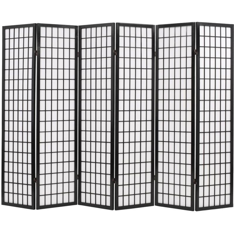 

Biombo Plegable Estilo Japonés con 6 Paneles 240x170 cm Negro - Negro - Vidaxl