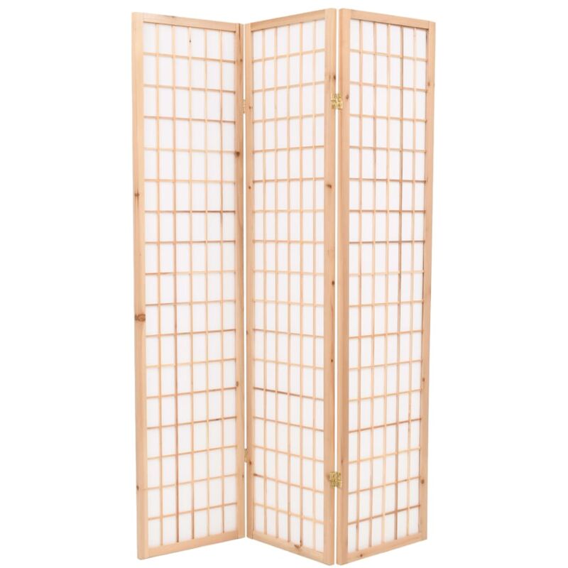 

vidaXL Biombo Plegable Estilo Japonés con 3 Paneles 120x170 cm Natural - Blanco