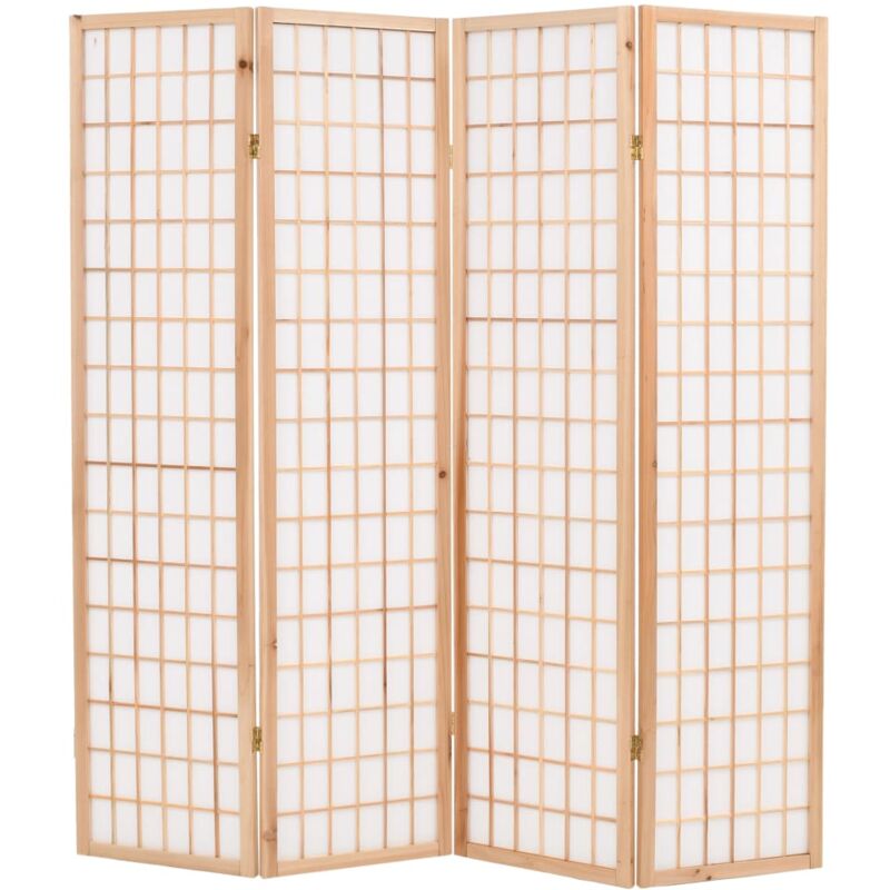 

Vidaxl - Biombo Plegable Estilo Japonés con 4 Paneles 160x170 cm Natural - Blanco