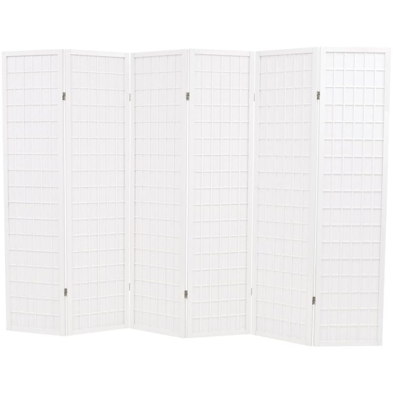 

Biombo Plegable Estilo Japonés con 6 Paneles 240x170 cm Blanco - Blanco - Vidaxl