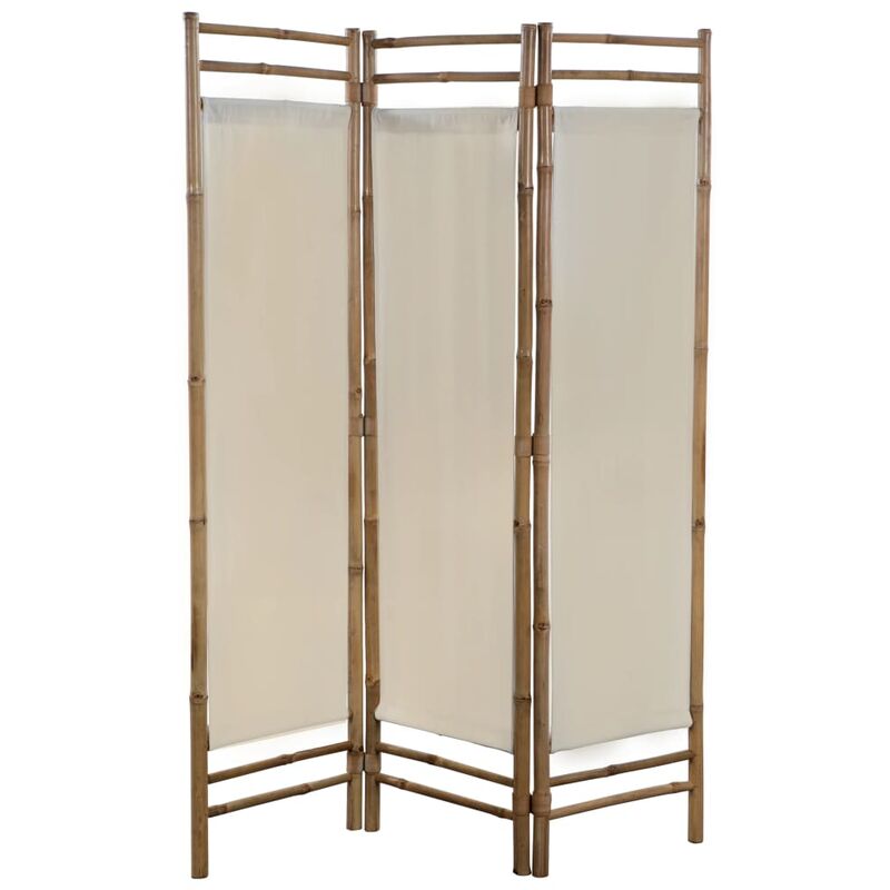

Biombo Plegable Bambú Lona con 3 Paneles 120 cm - Crema - Vidaxl