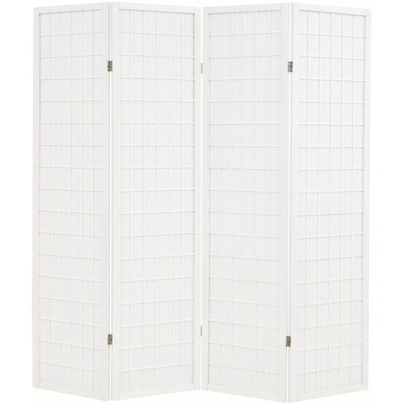 

Happyshopping - Biombo plegable con 4 paneles estilo japones 160x170 cm blanco