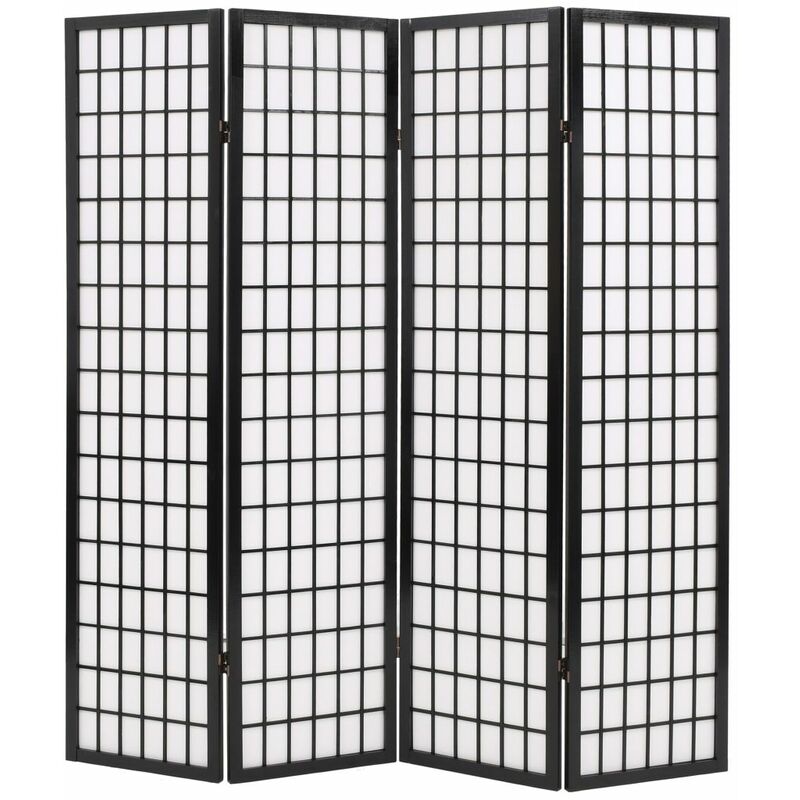 

Happyshopping - Biombo plegable con 4 paneles estilo japones 160x170 cm negro