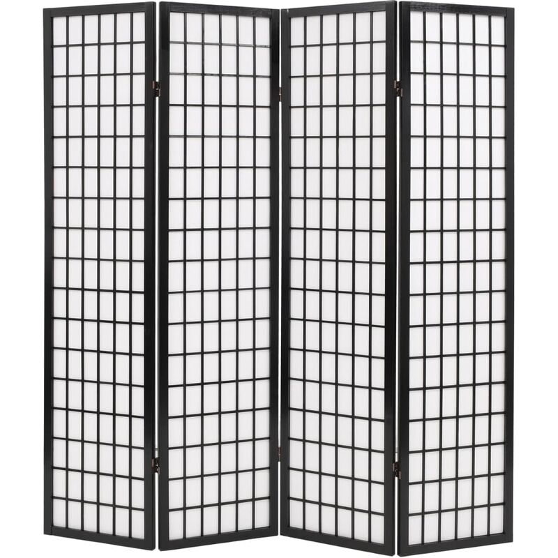 

Biombo plegable con 4 paneles estilo japonés 160x170 cm negro