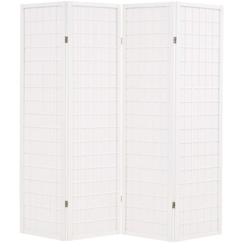 

Biombo plegable con 4 paneles estilo japonés 160x170 cm blanco - Blanco