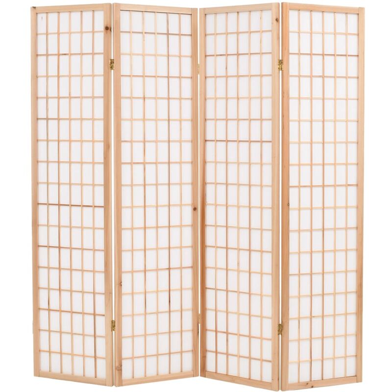 

Biombo plegable con 4 paneles estilo japonés 160x170 cm natural - Marrón