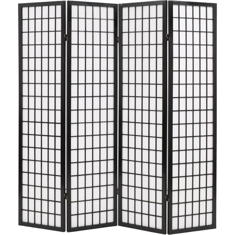

Biombo plegable con 4 paneles estilo japonés 160x170 cm negro - Negro