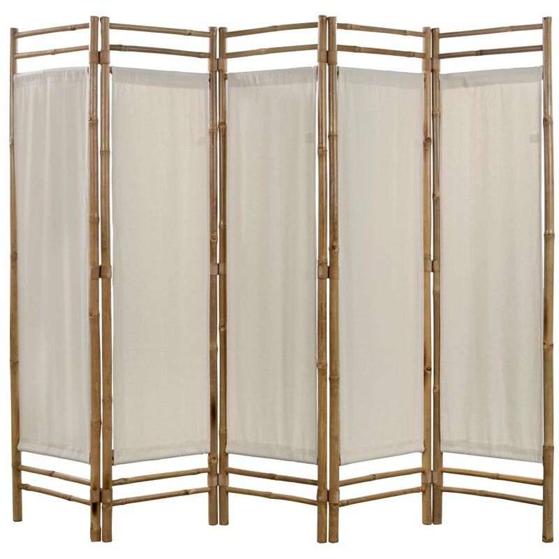

Biombo plegable con 5 paneles 200 cm bambú lona