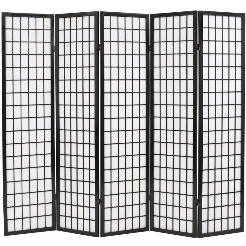 

Biombo plegable con 5 paneles estilo japones 200x170 cm negro