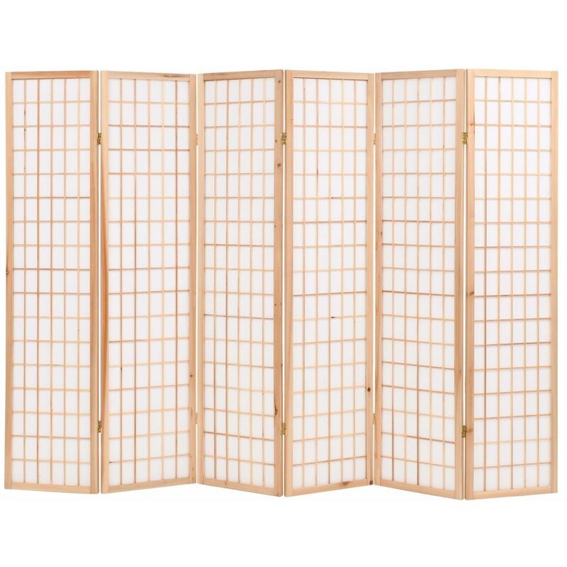 

Biombo plegable con 6 paneles estilo japonés 240x170 cm natural
