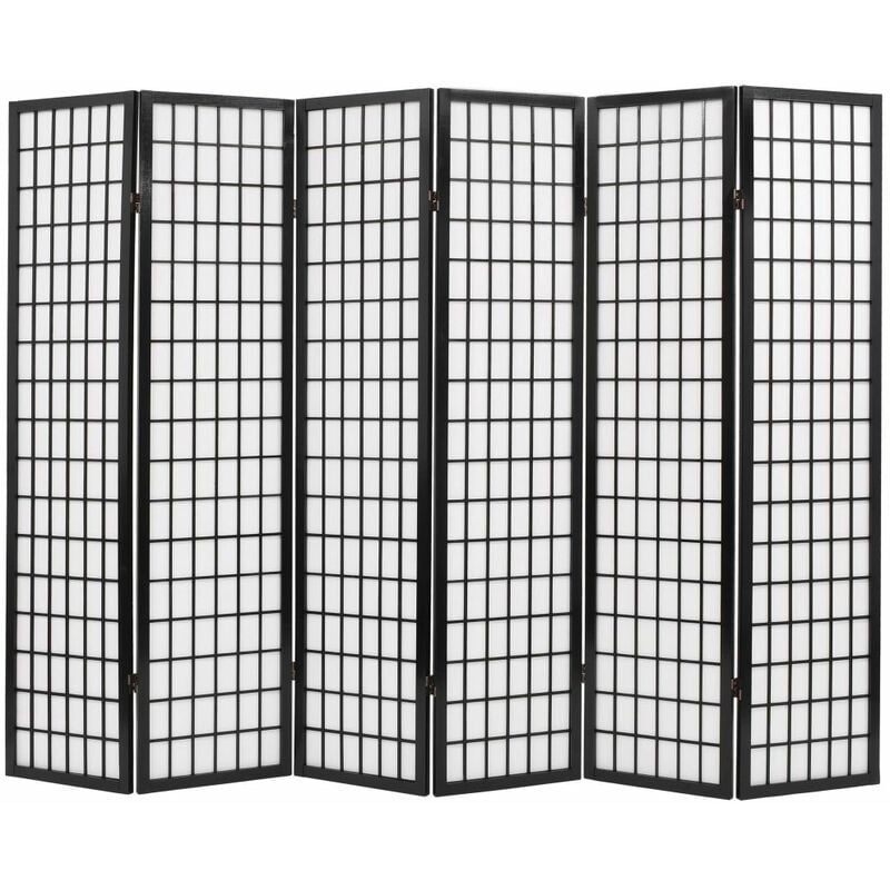 

Biombo plegable con 6 paneles estilo japones 240x170 cm negro