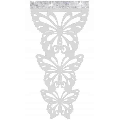 Biombo plegable moderno con estampado de mariposas, estilo primaveral glamuroso, blanco, 90 cm, grande