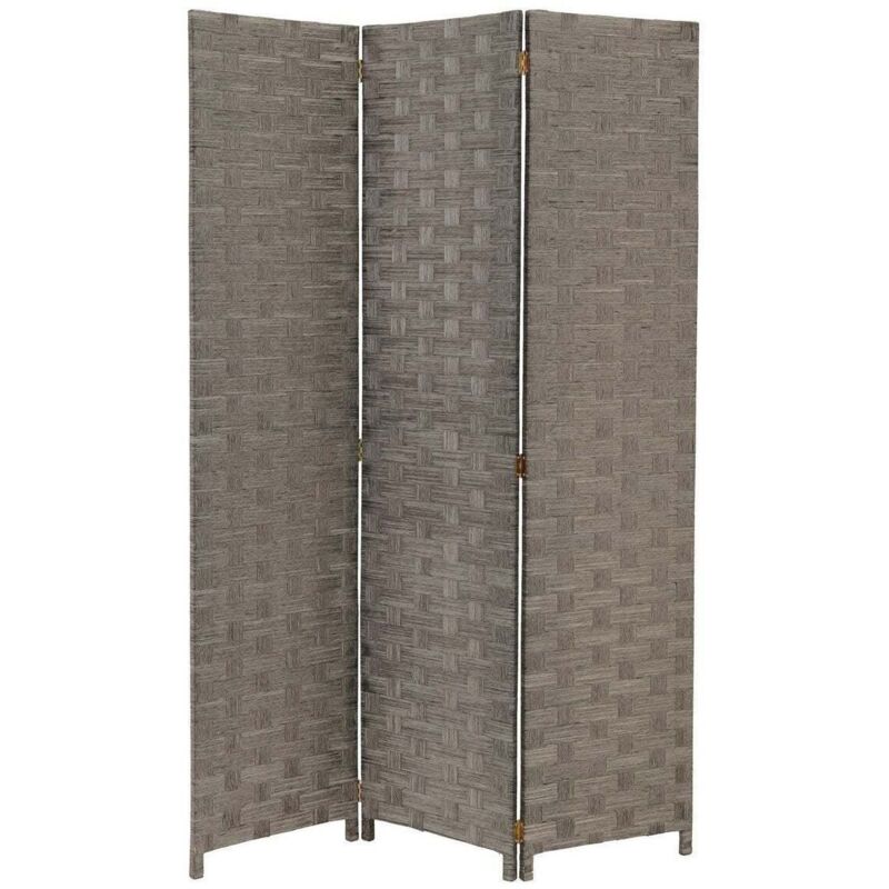 

Biombo plegable oriental gris de madera para salón