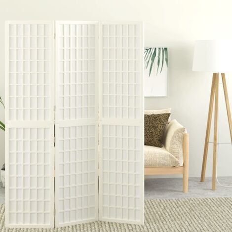 HOMCOM Biombo Separador de Ambientes de 3 Paneles Plegable de Cuerda de  Papel 120x170cm Decoración para Dormitorio Salón Blanco