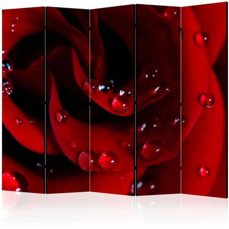 

Biombo - Red rose with water drops II [Room Dividers] Medidas 225X172