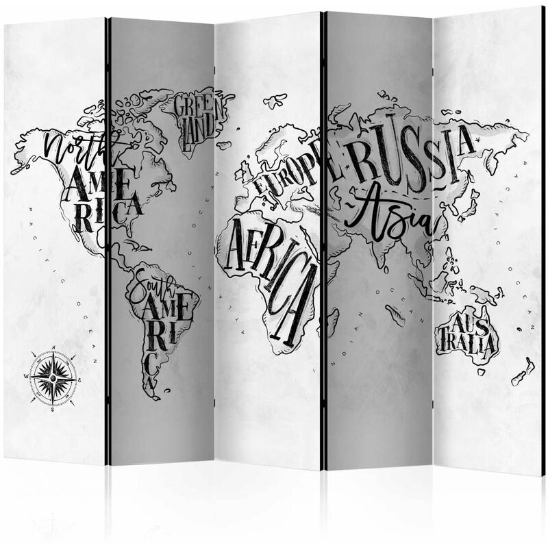 

Biombo - Retro Continents (Grey) II [Room Dividers] Medidas 225X172