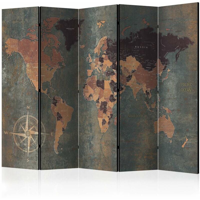 

Biombo - Room divider  Map in browns and greys Medidas 225X172