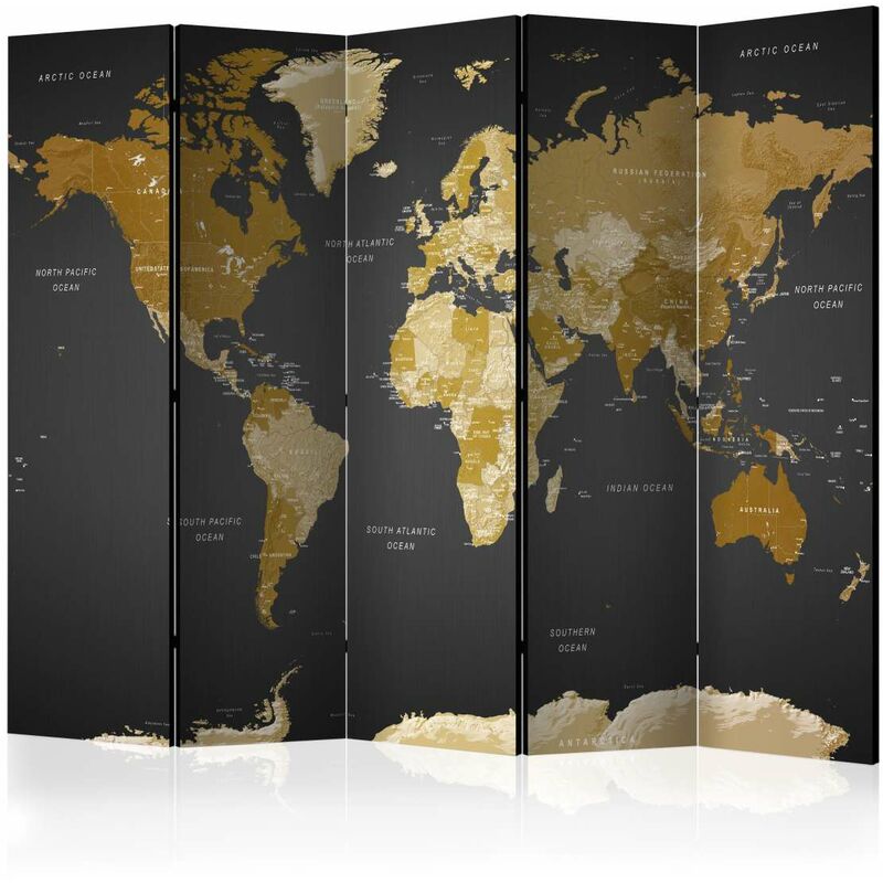 

Biombo - Room divider - World map on dark background Medidas 225X172