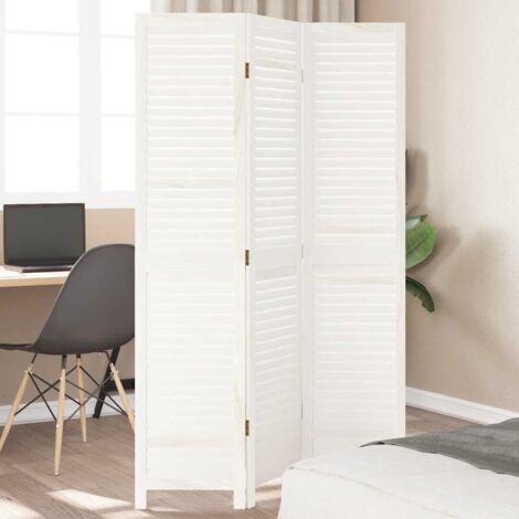 Biombo separador de 3 paneles madera maciza Paulownia