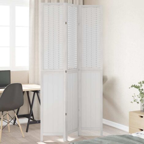 Biombo separador de 3 paneles madera maciza Paulownia
