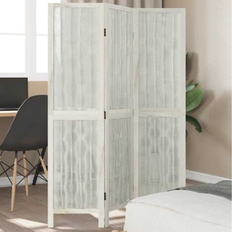 Biombo separador de 3 paneles madera maciza Paulownia