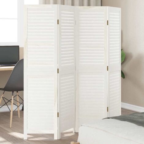 Biombo separador de 4 paneles madera maciza Paulownia