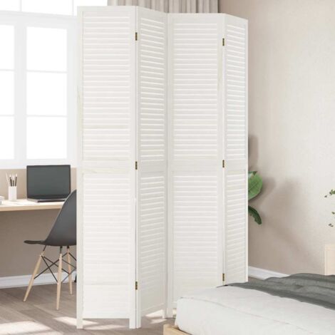 Biombo separador de 4 paneles madera maciza Paulownia