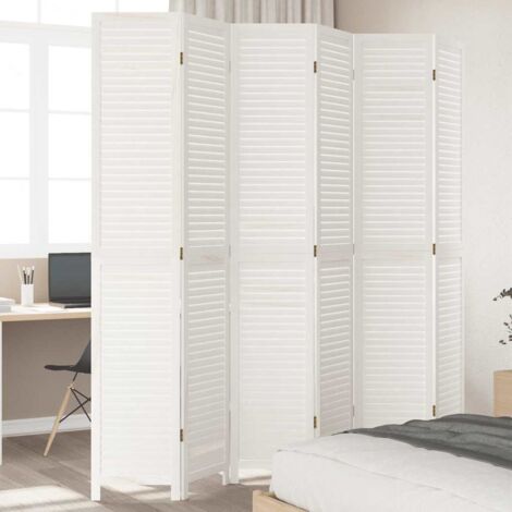 Biombo separador de 6 paneles madera maciza Paulownia