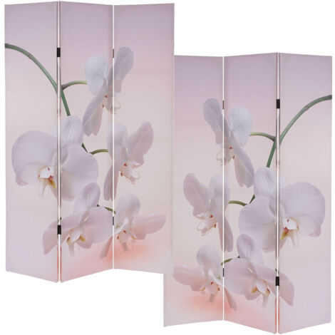 Biombo separador de ambientes de 3 paneles 180x120 cm diseño orquídea PAR04015