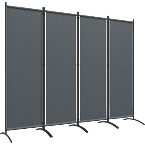 Biombo separador de ambientes de 4 paneles divisor plegable 221x172 cm biombo exterior para terraza patio jardín gris oscuro