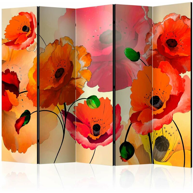 

Biombo - Velvet poppies II [Room Dividers] Medidas 225X172