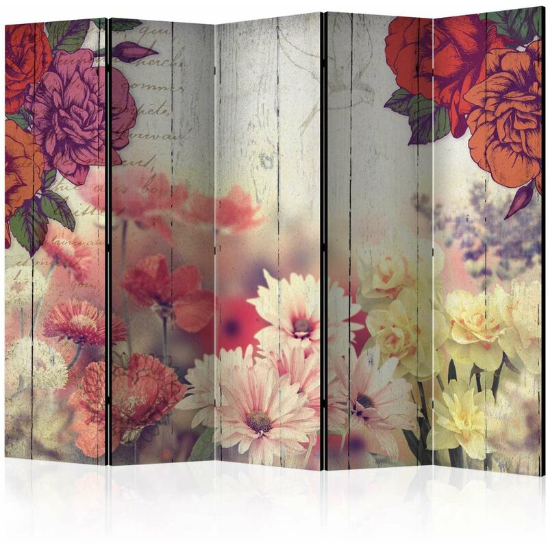 

Biombo - Vintage Flowers II [Room Dividers] Medidas 225X172