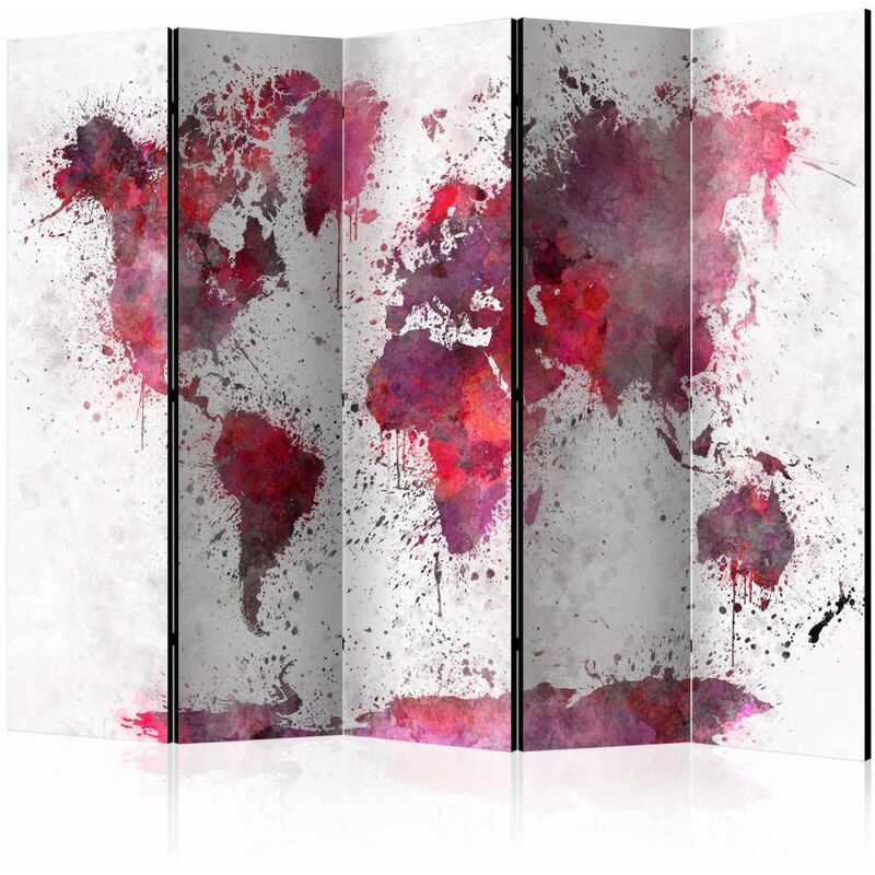 

Biombo - World Map: Red Watercolors II [Room Dividers] Medidas 225X172